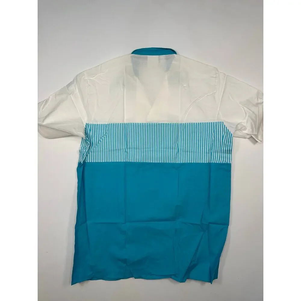 Vintage 1970’s Hampton Beach Men’s Swimwear Cotton Striped Shirt Size M